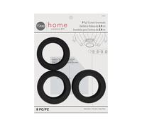 Dritz 1-9/16", Occhielli per Tende, Diametro Interno 4,5 cm, in plastica, Confezione da 8, Colore: Nero Opaco, Materiale Artificiale, Ciascuno, 8 unità