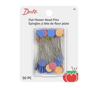 Dritz 2" Flat Flower Head Pins, 50 Count, Assorted Colors Spilli a Forma di Fiore Piatto, Confezione, Assortiti, 2 - inch, unità
