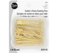 Dritz 2-inch Quilter's Safety Pins, Count, Brass Spille da Balia in Ottone, Misura 3, 20 Pezzi, Acrilico, Multicolore, 8x13.2x1.72 cm, unità