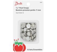 Dritz - Bottoni a Scatto perlati, Confezione da 12 unità, da 1 cm, Colore: Bianco/Multicolore
