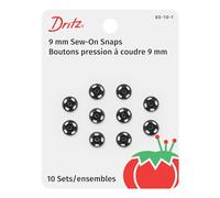 Dritz Bottoni da cucire, nero, taglia 1/0