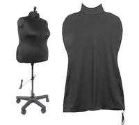 Dritz Copertura per abiti, grande, nera, 100% poliestere, tessuto elasticizzato a 4 vie, protegge e si adatta a forme di abiti regolabili e manichini da cucito, superficie liscia per drappeggio e