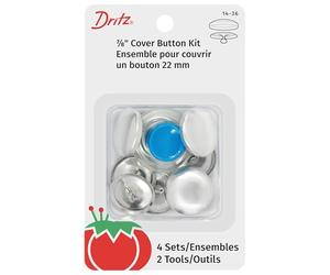 Dritz Cover Button Kit, Nickel Bottoni, Alluminio, Nichel, Size 36-7/8-Inch, 4 unità