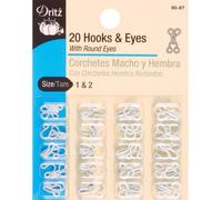 Dritz, Gancetti Bianchi, Ganci & Occhielli 20 per Confezione, Misura 1 e 2