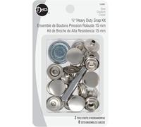 Dritz Kit resistente da 5/8", 8 set con strumenti, chiusure a scatto argentate, nichel 8 pezzi