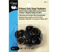 Dritz Metallo Heavy-Duty Snap Fasteners 5/8 ", 6 Pezzi, Colore: Nero