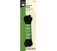 Dritz Oval Cord Elastic, 2-1/2-Yards, Black Cordoncino, Poliestere, Nero, 2-1/2-Yard