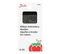 Dritz Ribbon Embroidery Hand Needles Aghi a Mano, Nichel, Assorted Sizes, 14 unità