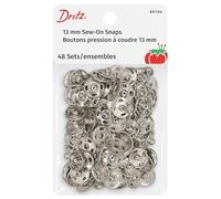 Dritz Sew On Snap - Set di 48 bottoni a pressione, in nichel, 48 ct