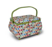 Dritz Sewing Basket Circle 12.75X7.75 Multicolor Retro