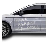 Drive Against The Devil Adesivo Argento 122x34cm Pellicola Accessori Auto KX024