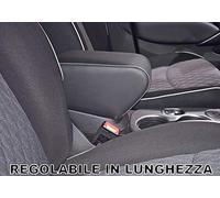 Drive Design Bracciolo Compatibile 500X Ecopelle Nero con Cuciture Bianche Regolabile in Lunghezza Armrest mittelarmlehne