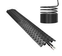 Drive Over Cable Protector, Extension Cord Cover, Waterproof Power Ramp, Heavy-Duty Shell, Anti-Slip, Easy Setup, Garage, Garden, Sidewalk, Gravel, Road, Walkway, 100x130x2cm