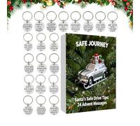Drive Safe Keychain Advent Christmas Calendar, 24 Days Car Key Chain, Keyring Countdown Calendar, For Holiday, Dad, Husband, Son, Drivers, Daily Commuters, New Car Owners, Young Adults, Travelers