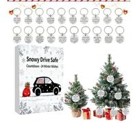 Drive Safe Keychain Advent Christmas Calendar, 24 Days Car Key Chain, Keyring Countdown Calendar, For Holiday, Dad, Husband, Son, Drivers, Daily Commuters, New Car Owners, Young Adults, Travelers