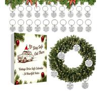 Drive Safe Keychain Advent Christmas Calendar, 24 Days Car Key Chain, Keyring Countdown Calendar, For Holiday, Dad, Husband, Son, Drivers, Daily Commuters, New Car Owners, Young Adults, Travelers