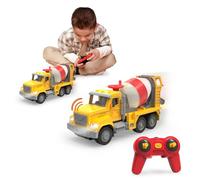 Driven by Battat - Camioncino per cemento RC, 18 cm - Betoniera giocattolo con telecomando - Veicolo da costruzione giocattolo per bambini - Luci e suoni - Parti mobili - Bambini 3 anni +