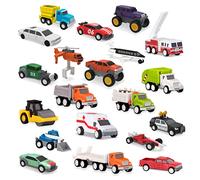 Driven by Battat - Flotta tascabile 2 (confezione da 20) - Guidato da Battat - Confezione variegata di auto giocattolo - Veicoli da costruzione e di soccorso - Bambini 3 anni +