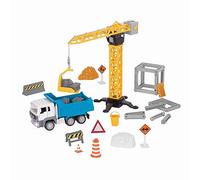 Driven by Battat - Set da Gioco della Gru da Costruzione (62 Pezzi) - Playset di Costruzione per Bambini da 62 Pezzi - Dumper Giocattolo e Accessori - Gioco di finzione - 3 Anni