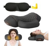 DriveNova Fisiorest - Massaggiatore 3 in 1 per il Collo Artuvate Cervicale, Core Hero 3-In-1 Massage Pillow, Massaggio Profondo e Rilassamento, con Calore, con Trazione per Aiutare a Dormire (Nero)