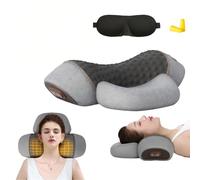 DriveNova Fisiorest - Massaggiatore 3 in 1 per il Collo Artuvate Cervicale, Core Hero 3-In-1 Massage Pillow, Massaggio Profondo e Rilassamento, con Calore, con Trazione per Aiutare a Dormire (Grigio)