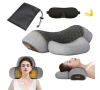 DriveNova Fisiorest - Massaggiatore 3 in 1 per il Collo Artuvate Cervicale, Massaggiatore Cervicale Elettrico Riscaldante, Massaggio Profondo e Rilassamento,con Trazione per Aiutare a Dormire (Grigio)