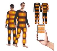 DriveNova Intimo Termico Riscaldato per Uomo, USB Completo Tuta Termica Riscaldato Set di Maglia Termici e Pantaloni, Tuta Sci Abbigliamento Termico Riscaldato per Sci Palestra Ciclismo Calcio Corsa