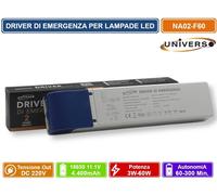 DRIVER DI EMERGENZA PER LAMPADE LED DA 3-60W AUTONOMIA FINO A 300 MINUTI DC 220V