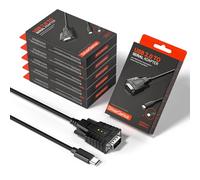 DriverGenius SerialEdgeX Adattatore USB a Seriale/RS232 (DB9) con 3 x LEDs - Compatibile con Windows 11 e macOS 15 【Confezione da 6 Pezzi】