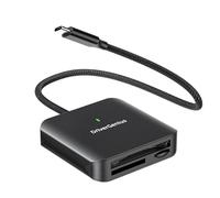 DriverGenius SpeedX CFast | Lettore di Schede 3-in-1 USB-C - UHS-II SD4.0, microSD4.0, CFast 2.0 - Trasferimento Veloce con Cavo Intrecciato 30cm - Per Fotografi e Videomaker DSLR (Metallo, HB081)