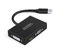 DriverGenius ViewX Trio Series | Adattatore Video USB 3.0 a HDMI/DVI/VGA con Uscita Audio da 3,5 mm per Scrittori, Designer e Analisti di Dati Compatibile con PC/Mac【Chipset DisplayLink, 1-Pezzo】