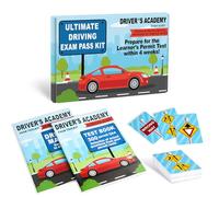 Driver's Academy Exam Toolkit Kit di pass per esami di guida include manuale del conducente, libro di prova e 60 schede per cartelli stradali su entrambi i lati, per preparazione al test della patente