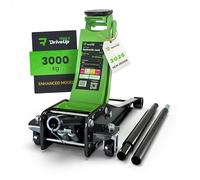 DRIVEUPTOOLS Modello 2026: cric idraulico migliorato e leggero con basso profilo | Corsa a doppio pistone 75 - 500 mm | Portata fino a 3000 kg | Robusto cric per auto e SUV