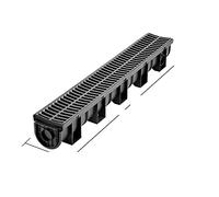 Driveway Trench Drainage Kit System Channel Drain With Plastic Grate 4-6 Pack HDPE Plastic Grille Black Garage Floor Drain,Attrezzatura Efficiente(5.8x5.2 in 6pack)