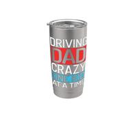 Driving Dad Crazy One Kid at a Time Papà Bicchiere termico in acciaio inox doppia parete