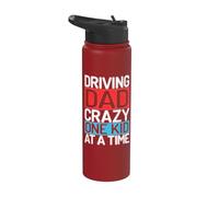 Driving Dad Crazy One Kid at a Time Papà Stainless Steel Insulated Water Bottle