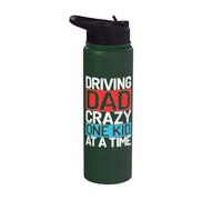 Driving Dad Crazy One Kid at a Time Papà Stainless Steel Insulated Water Bottle