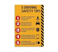 Driving Safety Rules Poster Vintage Metal Sign 12x8 Inch