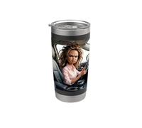 Driving To Work Meme Funny Bicchiere termico in acciaio inox doppia parete