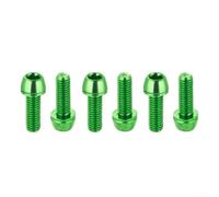 Drivstraw Bulloni per pinza freno a disco, M6 x 18 mm, 6 viti di montaggio per freno a disco per bici, fissaggi in acciaio con finitura colorata rivestita in PVD, (verde)