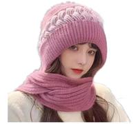 Drivstraw Cappello da donna foderato in pile con sciarpa calda | Design 2 in 1, copre testa e collo, intrappola il calore corporeo, ideale per le giornate di neve, tessuto resistente al