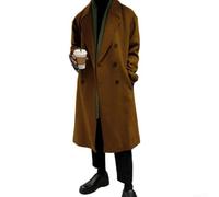 Drivstraw Cappotto Lungo Uomo Lana Spessa per stile Coreano Tasca Cappotto | per stile coreano , taglio lungo il , ideale per protezione totale dal per freddo invernale