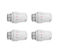 Drivstraw Confezione da 4 valvole termostatiche per termosifone, M30 x 1,5 | Controllo della temperatura regolabile a 5 livelli per sistema di riscaldamento, struttura in lega e plastica, bianco, ad