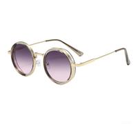 Drivstraw da per sole Steampunk Rotondi Vintage Metallo UV400 Unisex | Protezione UV400 certificata, blocca raggi UVA/UVB nocivi per occhi sani e sicuri