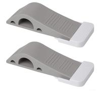 Drivstraw Fermaporta in gomma per porte interne, antivento e anti-collisione, fermaporta antiscivolo con staffa di stoccaggio, 12,5 x 4 x 2,8 cm, confezione da 2 (grigio)