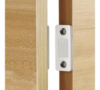 Drivstraw Forte chiusura magnetica per ante e cassetti, chiusura a ventosa invisibile per porta, struttura in metallo + magnete, per una facile installazione, (argento)