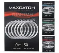 Drivstraw Leader per pesca a mosca, 2,7 m, in nylon, conici, confezione da 5 lenza trasparente con passanti per uso in acqua dolce multi-situazione (5 pezzi)