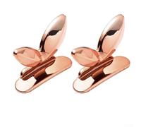 Drivstraw Maniglia sollevatore per sedile WC in ABS e acrilico con adesivi forti, 3,6 x 4,7 x 0,5 cm, per un facile sollevamento del coperchio del WC, confezione da 2, (oro rosa)