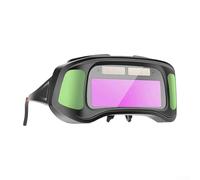 Drivstraw Occhiali di sicurezza per saldatura, oscuramento automatico, ad energia solare, con ampia area di visualizzazione, doppi schermi laterali, protezione UV e IR, fascia regolabile, comodi