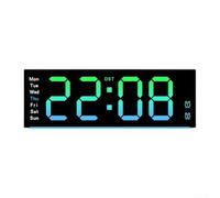 Drivstraw Orologio da parete digitale a LED con conto alla rovescia di 99 minuti e timer in avanti, display multicolore RGB, controllo della luminosità e temperatura interna, per casa o aula (nero)